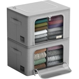 BTSKY Clear Acrylic Dividing Storage Box with Lid & Handle Portable Storage  C