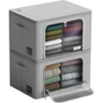 thumbnail image 1 of Sorbus Storage Bin Set with Divided Interior, Foldable Stackable Container Organizer Basket, Gray, 1 of 6