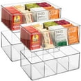 thumbnail image 1 of Sorbus Storage Bins with Dividers - Clear Plastic Organizer - Store Tea Bags, Spices, Seasonings, Drink Packets, Oatmeal - Snack Storage & Display Containers for Kitchen & Pantry- 4 Pack, 1 of 11