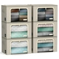 thumbnail image 1 of Sorbus Storage Bins with Metal Frame - Stackable & Foldable Clothes Organizer Bags - Oxford Fabric Storage Containers with Large Clear Window & Carry Handles Organization for Bedding Linen & Clothing, 1 of 7
