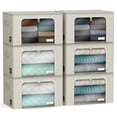 thumbnail image 1 of Sorbus Stackable Storage Bins, Fabric Organizer Bags with Window and Handles for Kids and Adults, 6Pk, Beige, 1 of 7