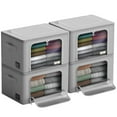 thumbnail image 1 of Sorbus Stackable Storage Bins, Fabric Organizer Bags with Window and Handles for Kids and Adults, 4Pk, Gray, 1 of 7
