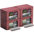 thumbnail image 1 of Sorbus Stackable Storage Bins, Fabric Organizer Bags with Window and Handles for Kids and Adults, 4Pk, Pink, 1 of 7