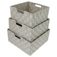 thumbnail image 1 of Sorbus Storage Box Woven Basket Bin Container Tote Cube Organizer Set Stackable Storage Basket Woven Strap Shelf Organizer Set 3 Piece, Beige, 1 of 7