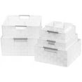 thumbnail image 1 of Sorbus Storage Box Woven Basket Bin Container Tote Cube Organizer Set Stackable Storage Basket Woven Strap Shelf Organizer Built-in Carry Handles (7 Piece - White), 1 of 7