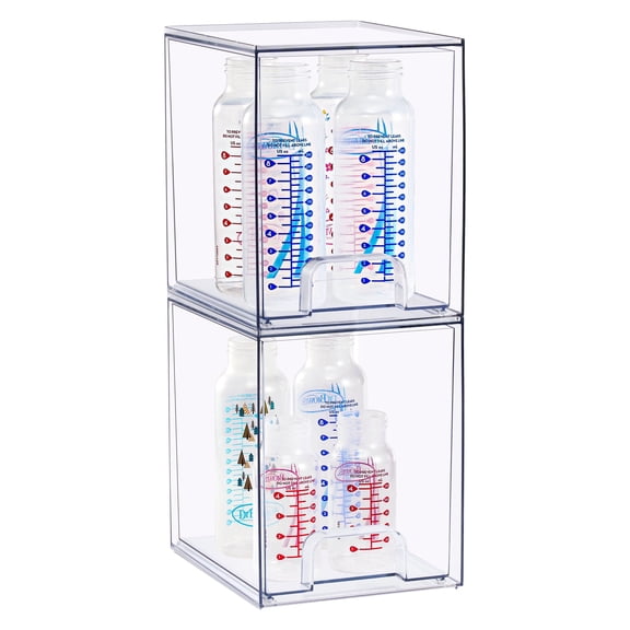 Sorbus Tall Stackable Acrylic Storage Drawers, Clear Baby Accessories Organizer, 2 Pack
