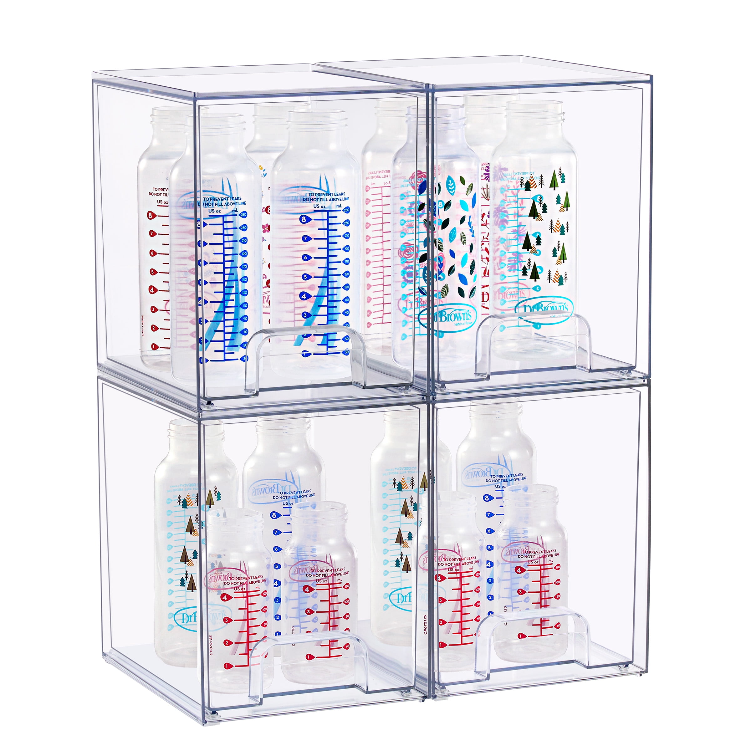 Sorbus Tall Stackable Acrylic Storage Drawers, Clear Baby Organizer Bins, 4-Pack