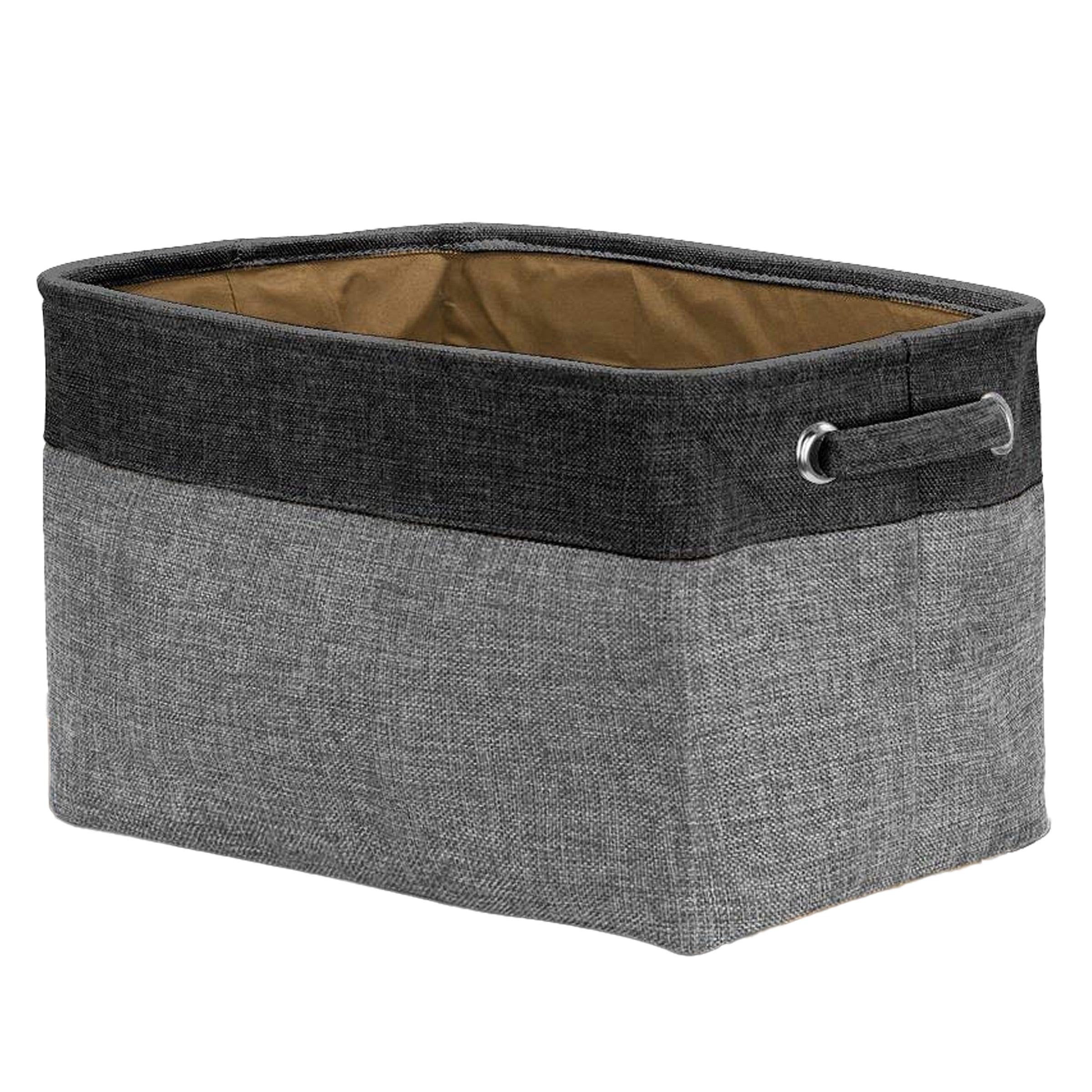 Sorbus Twill Fabric Storage Basket with Handles, 1 Pack, Black