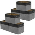 thumbnail image 1 of Sorbus Twill Storage Fabric Basket Organizer, Large, Collapsible, Set of 6, Black, 1 of 6