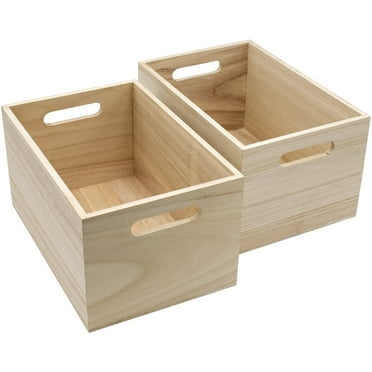 Sorbus Unfinished Wood Crates - Organizer Bins, Decorative Wooden Boxes for Adults (2-Pack)