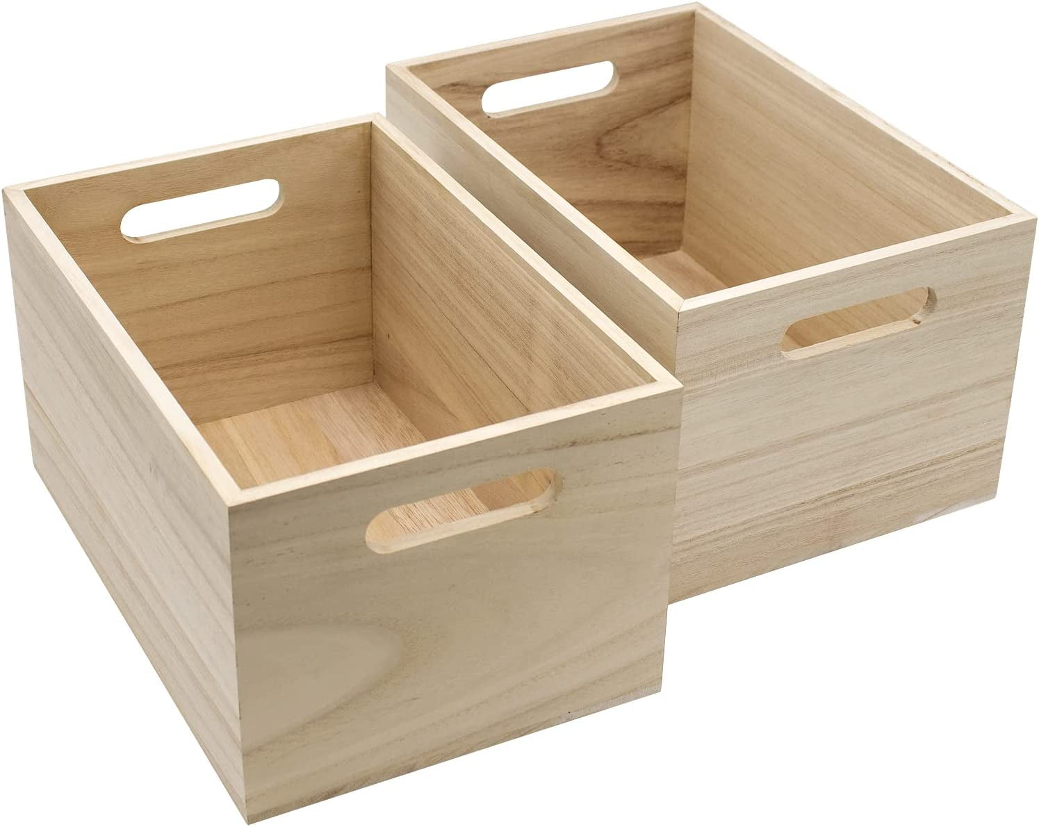 Sorbus Unfinished Wood Crates Organizer Bins, Wooden Box for Pantry