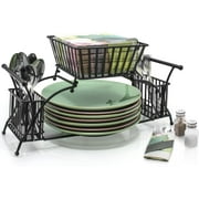 Sorbus Utensil Buffet Caddy - Includes Napkin, Utensil, Plate Holder, Stackable/Detachable - Ideal for Entertaining, Buf