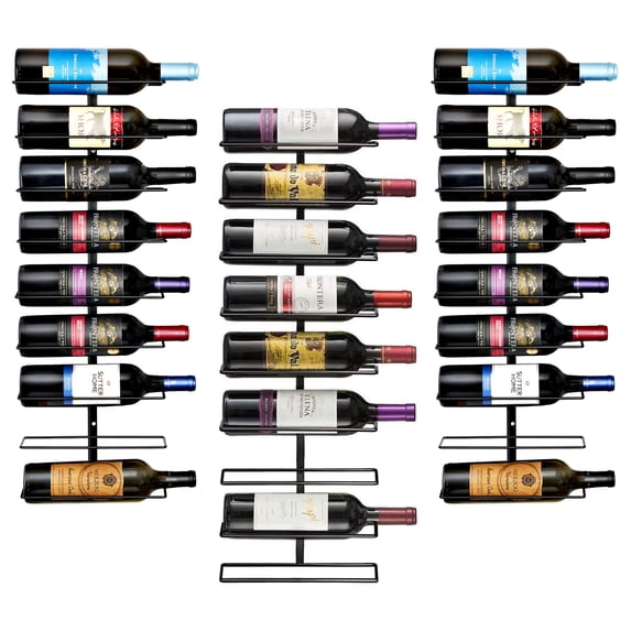 Sorbus Wall Mount Wine Rack, 27-Tier Metal Bottle Holder for Wine, Liquor, Bar