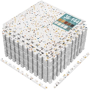 Sorbus Waterproof Foam Floor Tiles, 36 Tiles, 144 Sq Ft, Interlocking, Confetti