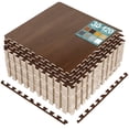 thumbnail image 1 of Sorbus Waterproof Wood Grain Foam Floor Tiles, 30 Tiles, 120 Sq Ft, Interlocking, Mahogany, 1 of 9