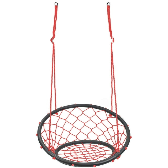 Sorbus Web Chair Swing, Rope Net Style Hammock Chair, 264 Pound Capacity, Perfect for Kids & Adult Lounging Indoor/Outdoor Home, Patio, Deck, Yard, Garden (Black)