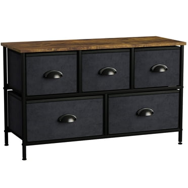 Sorbus  Wide Dresser / TV Stand with 5 Drawers for Bedroom, Rustic Farmhouse Décor