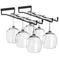 thumbnail image 1 of Sorbus Wine Glass Holder 12 Inch Rack Wall Mount Under Cabinet Storage Holds 4 Stemware Wine Glasses Each, 8 Total - Set of 2, 1 of 6