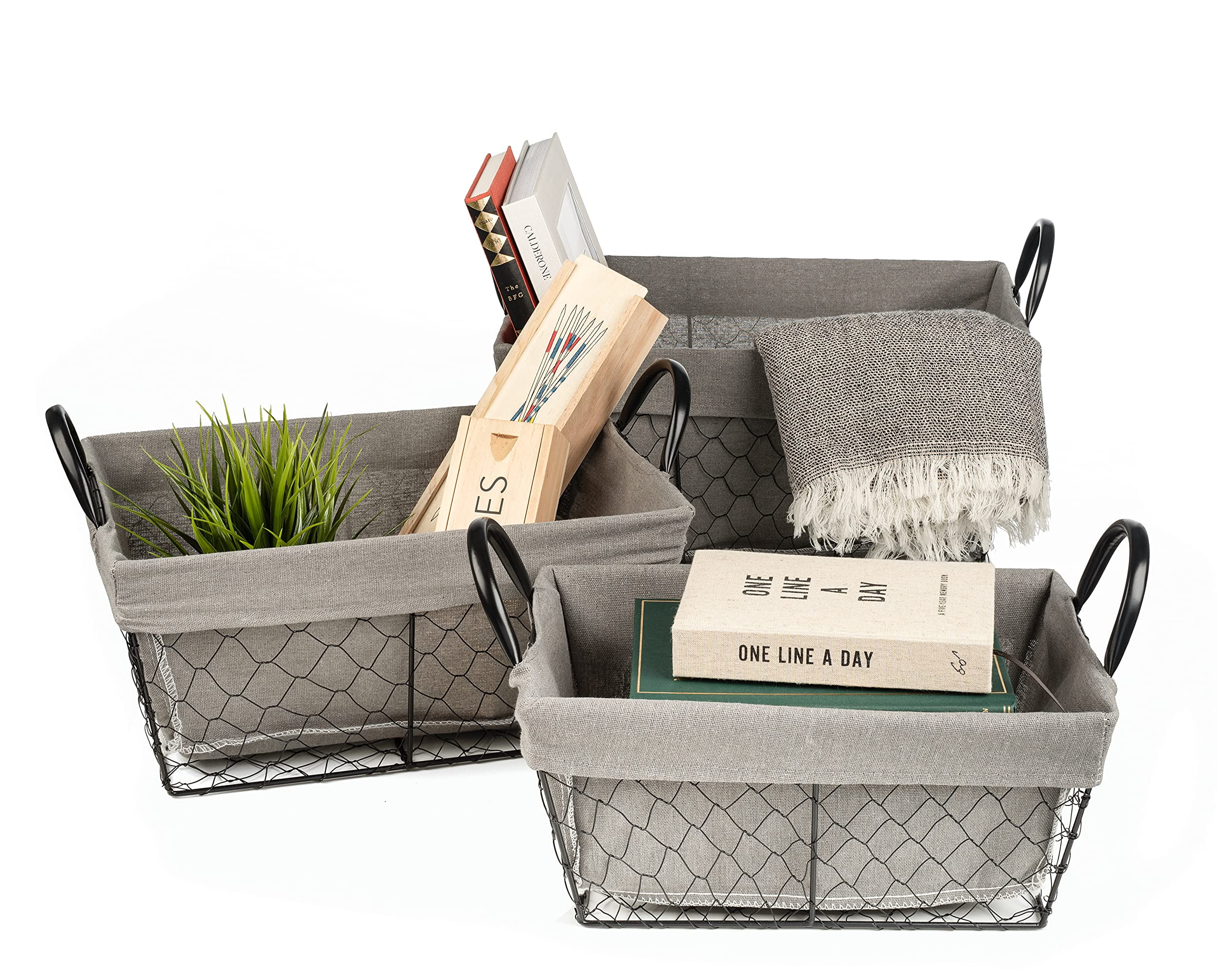 Farmhouse Wire Storage Basket Bins (2-Pack) – Sorbus Home
