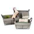 thumbnail image 1 of Sorbus Wire Storage Baskets Set Decorative with Removable Fabric Liner Open Home Décor Farmhouse Metal Storage Bins & Baskets for Organizing Shelves, Living Room, Bathroom, Kitchen, (Rectangle - Gray), 1 of 7