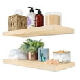 thumbnail image 1 of Sorbus Wood Floating Shelves for Wall - 24” Solid Wood Wall Shelves for Bathroom Decor, Books, Bedroom & Living Room - Set of 2 Wall Mounted Kitchen Shelves - Durable 100% Premium Solid Pine, 1 of 7