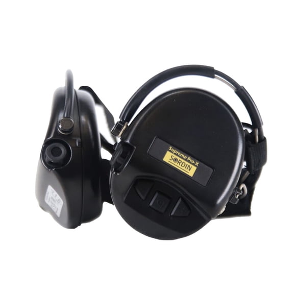 Sordin Supreme Pro-X Hearing Protection Neckband, Black PVC, Waterproof Mics, AUX Input, 400-Hour Battery (202299012)