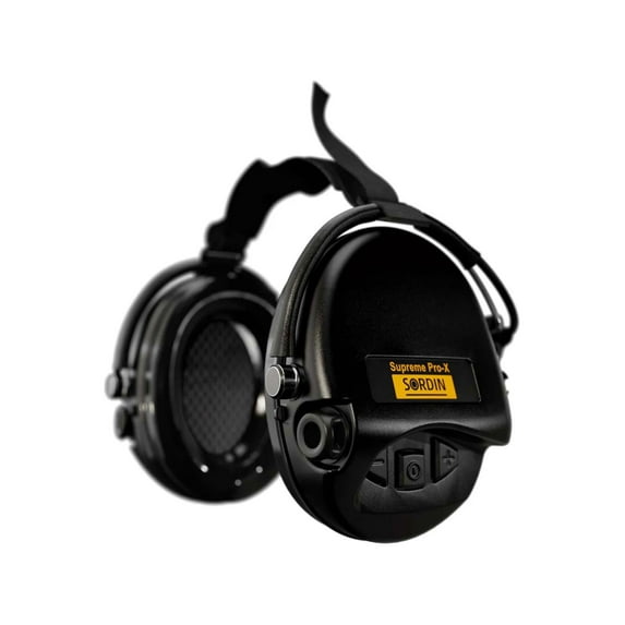 Sordin Supreme PRO-X Neckband Headset, Gel, Black Cups