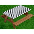 thumbnail image 1 of Sorefy Vinyl Fitted Picnic Table Cover, Checkered Design, Flannel Backed Lining, 30" x 72" Black, 1 of 8