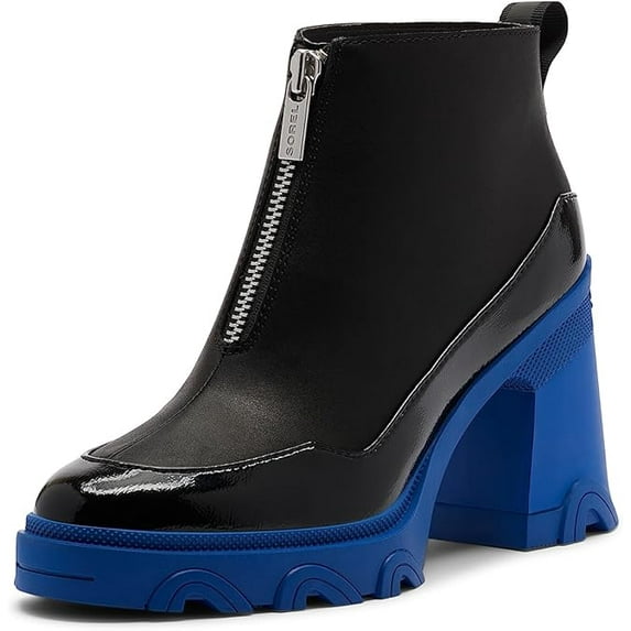Sorel Women's Brex Heel Zip Boots - Black, Cobalt Blue - Size 7M