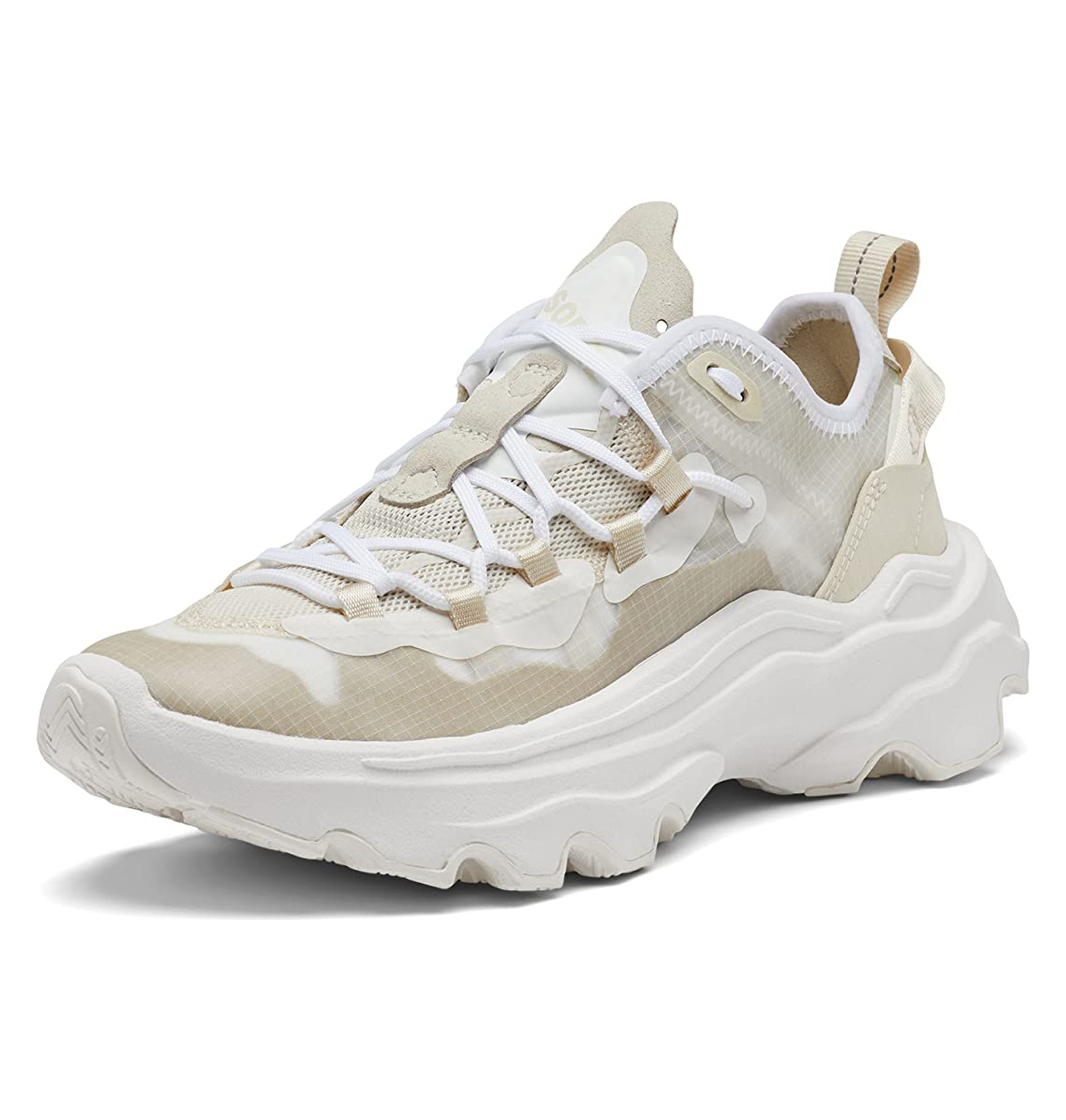 Sorel Women's Kinetic Breakthru Tech Lace Sneaker - White, Chalk - Size 10.5