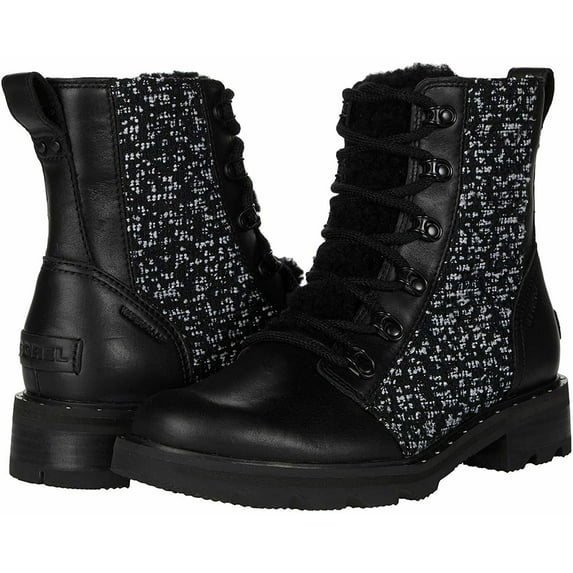 Sorel Women's Lennox Lace Cozy Rain Boot Black, Black Waterproof Suede Boots Size 8.5