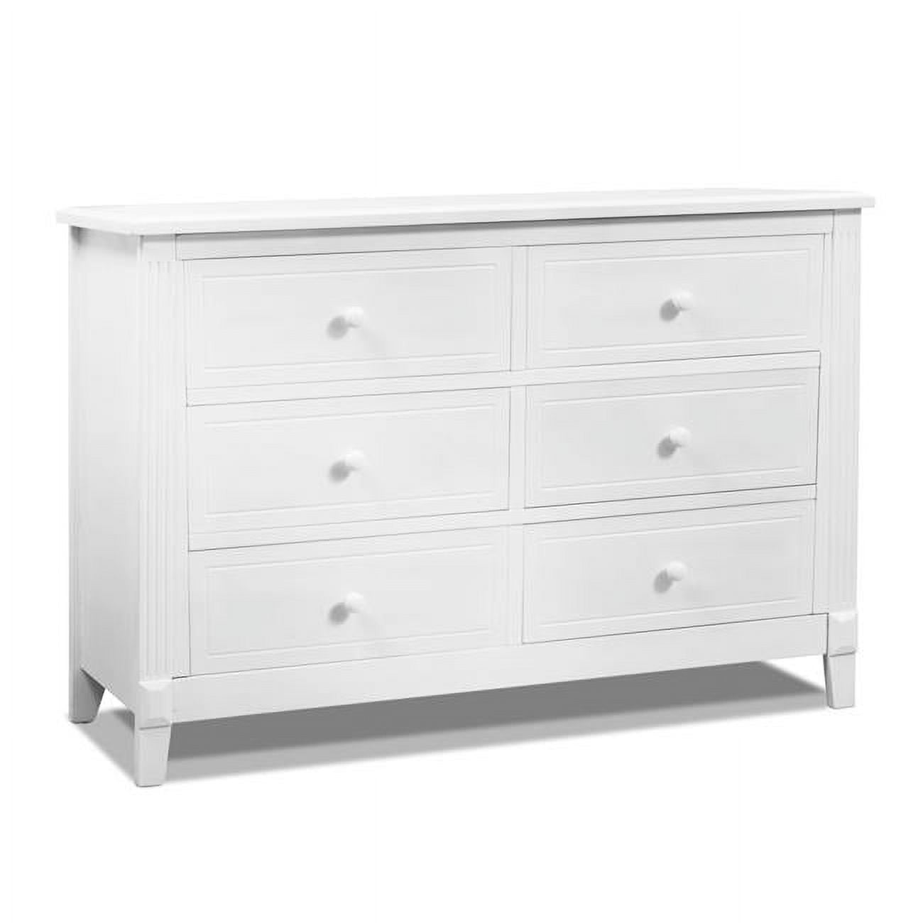 Berkley Classic White Double Dresser with Spacious Dovetail Drawers for Nursery