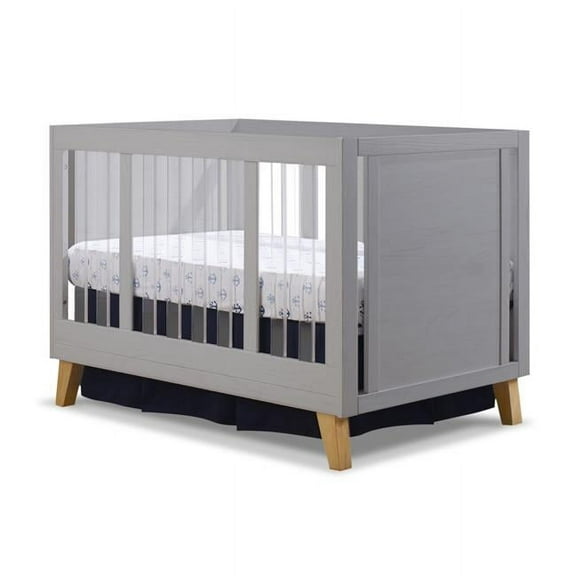 Sorelle Furniture 54 x 30 x 35 in. Uptown Acrylic Crib, Weathered Gray & Natural Wood