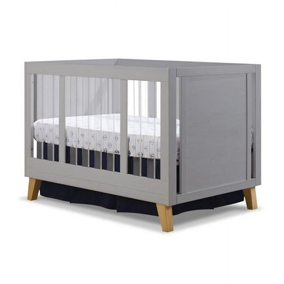 Sorelle Furniture 54 x 30 x 35 in. Uptown Acrylic Crib, Weathered Gray & Natural Wood