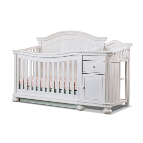 Sorelle Furniture Finley Crib & Changer with Toddler Rails, White