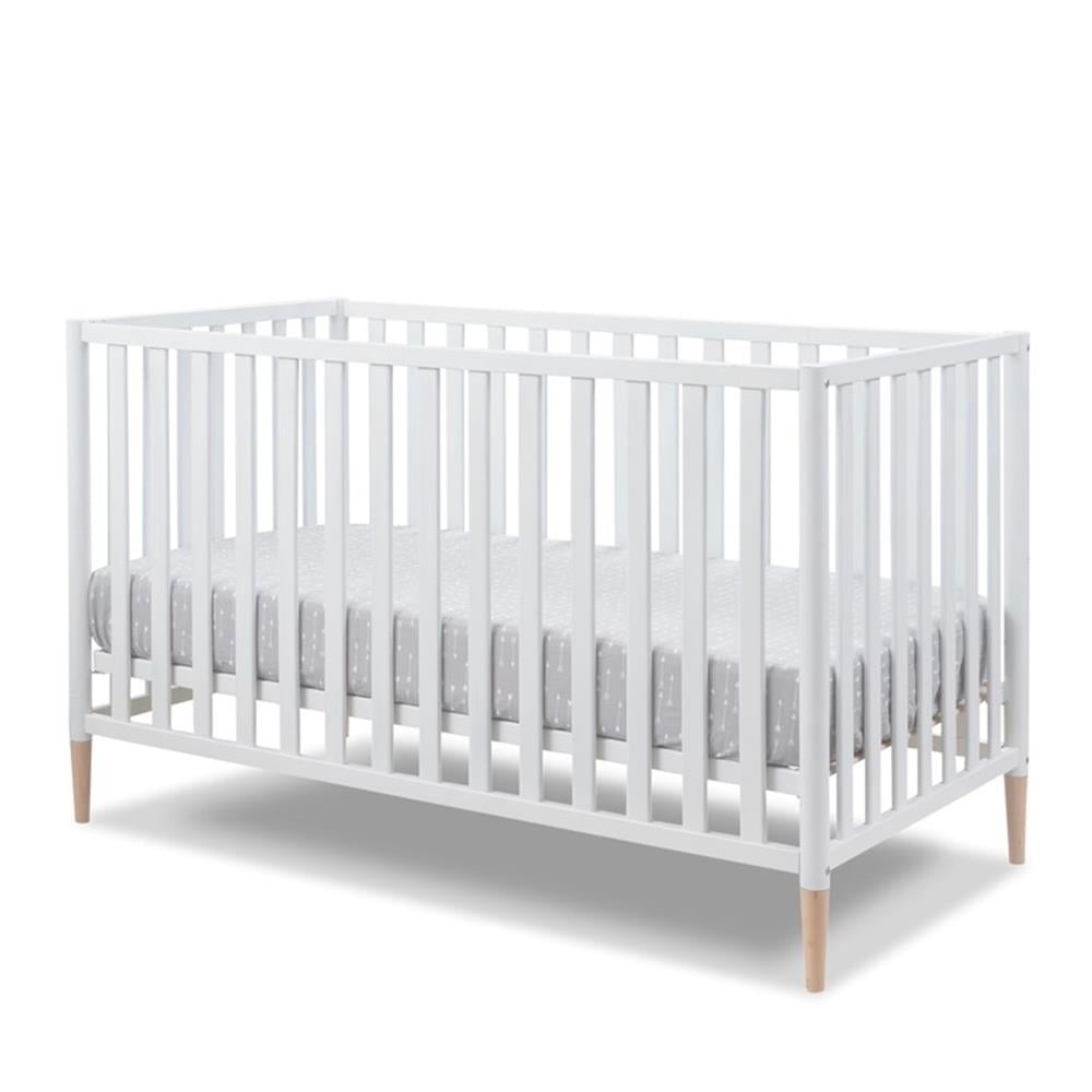 White & Natural 3-in-1 Convertible Crib with Removable Feet