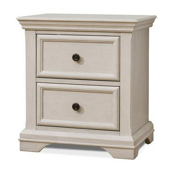 Sorelle Furniture Portofino Wood Nightstand for Baby in Brushed Ivory