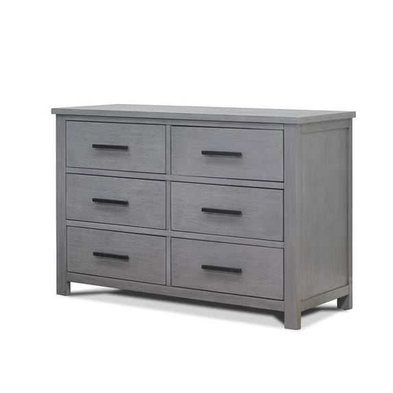 Sorelle Furniture Westley Wood Double Dresser for Nursery in Grigio Gray