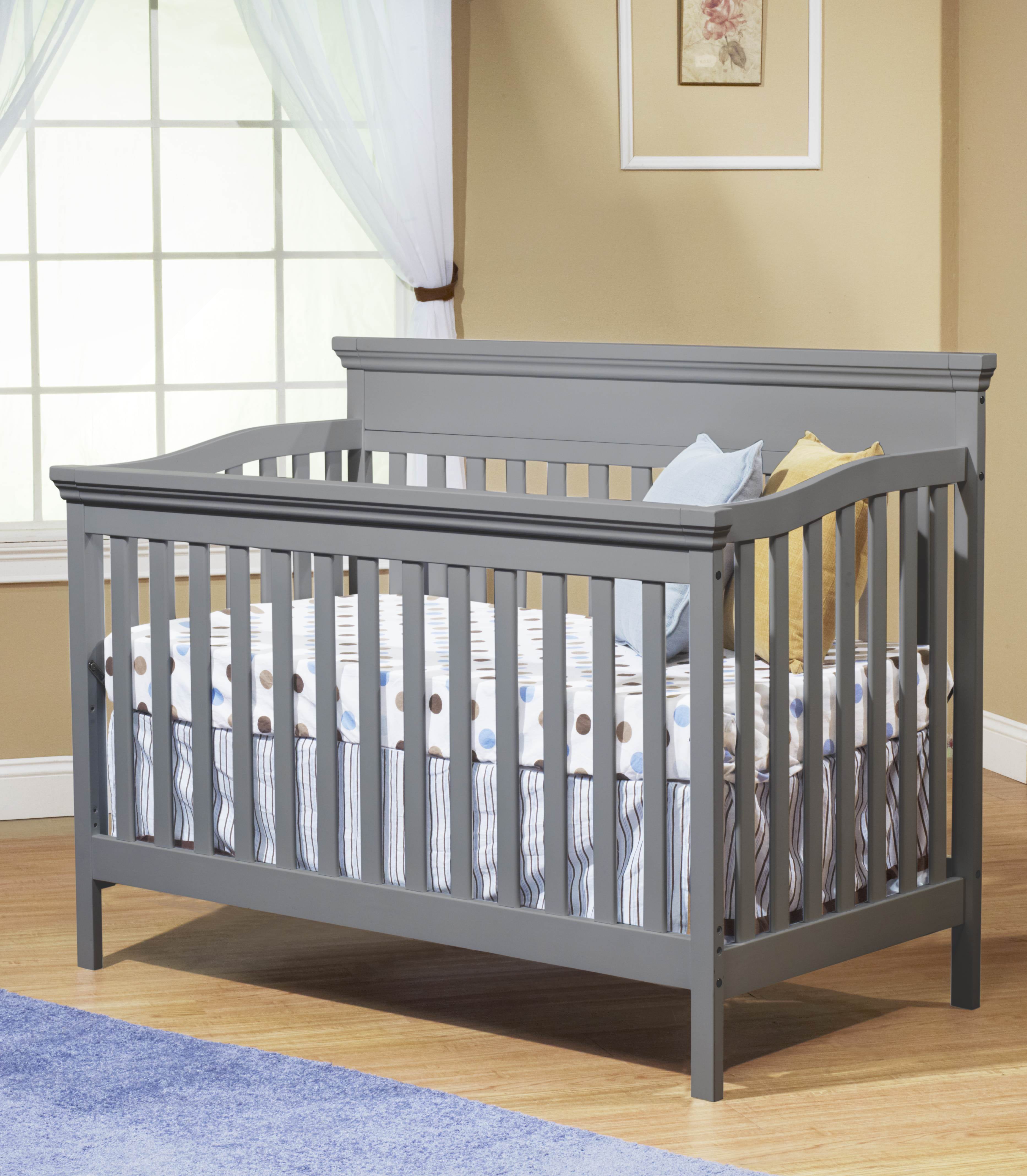 Sorelle Katherine 4 in 1 Convertible Crib, Gray