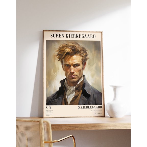 Soren Kierkegaard Poster Vintage Wall Art Bookworm