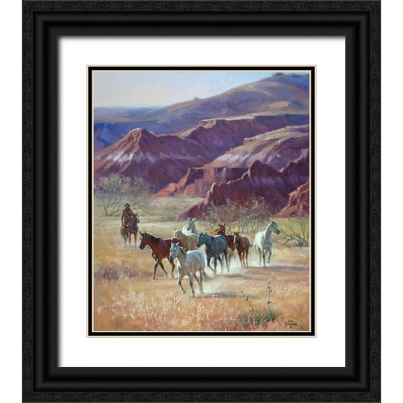 Sorenson, Jack 12x14 Black Ornate Wood Framed with Double Matting Museum Art Print Titled - River Breaks Bunch