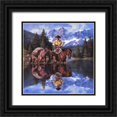 thumbnail image 1 of Sorenson, Jack 15x15 Black Ornate Wood Framed with Double Matting Museum Art Print Titled - Reflections of the Rockies, 1 of 4