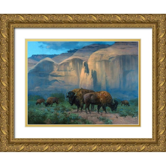Sorenson, Jack 24x19 Gold Ornate Wood Framed with Double Matting Museum Art Print Titled - The Classic West