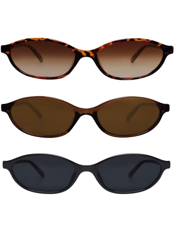 Retro Oval Sunglasses for Women 90s Cat Eye Shades UV protection