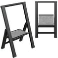 thumbnail image 1 of Sorfey 1-Step Step Ladder Slim, Anti-Slip Foldable Ladder Step Stool, Gray Wood & Black, 1 of 8