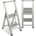 thumbnail image 1 of Sorfey 2-Step Folding Step Ladder Aluminum Foldable Step Stool Step Platform, 1 of 8