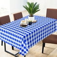 thumbnail image 1 of Sorfey Checkered Dining Table Cover Vinyl Table Cloth with Flannel, Blue 120" x 60", 1 of 6