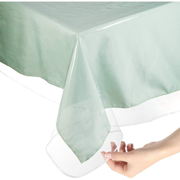 Sorfey Clear Vinyl Sheet Tablecloth & Table Cover Protector, Standard 60" x 108"