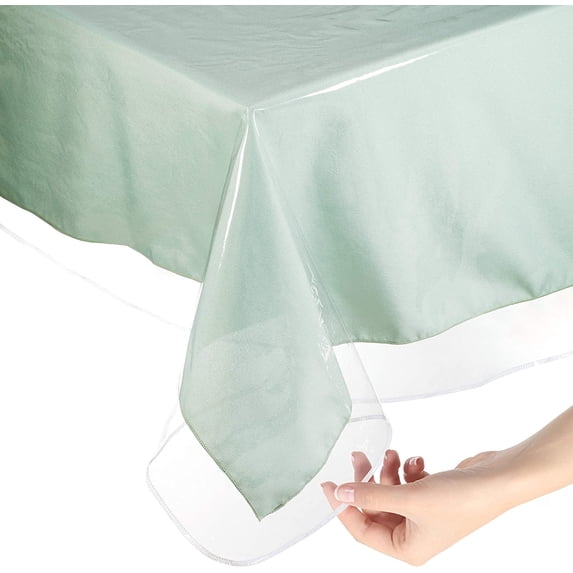 Sorfey Clear Vinyl Sheet Tablecloth & Table Cover Protector, Standard 60" x 124"
