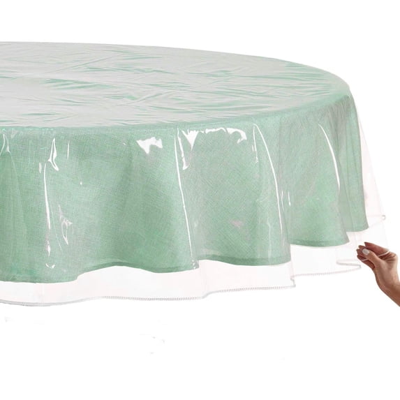Sorfey Clear Vinyl Sheet Tablecloth & Table Cover Protector, Standard Round 60" x 60"